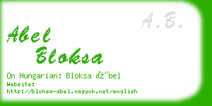 abel bloksa business card